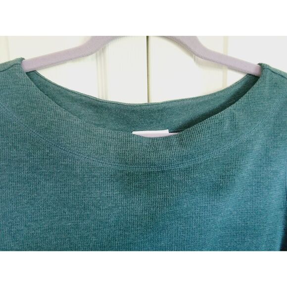 J. Jill PL Women’s Green Sweater Sweatshirt Buttons On Sleeves  Cotton‎ Blnd LS - Picture 6 of 7